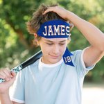 Personalized Quick Dry Softball Baseball Tie Headband with Name and Number Multicolor Game Day Hair Accessory Birthday Team Gift for Sport Lovers