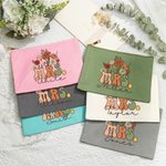 Personliga vildblommor MRS. Bärbar Canvas Sminkväska med namn Bröllop Bachelorette Party Present för brud