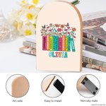 Personalisierte bunte Buchstaben floralen Buch Bleistift Heavy Duty Holz Buchstützen mit Namen 1 Paar Wertschätzung zurück zu Schule Geschenk für Lehr