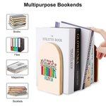 Personalisierte bunte Buchstaben floralen Buch Bleistift Heavy Duty Holz Buchstützen mit Namen 1 Paar Wertschätzung zurück zu Schule Geschenk für Lehr