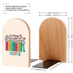 Personalisierte bunte Buchstaben floralen Buch Bleistift Heavy Duty Holz Buchstützen mit Namen 1 Paar Wertschätzung zurück zu Schule Geschenk für Lehr