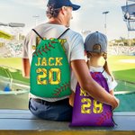 Personalisierte Softball Baseball Drawstring Tasche mit Namen und Nummer zurück zu Schule Party Favors Geschenk für Kind Sportliebhaber