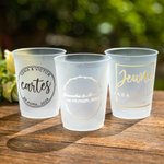 Set de 10 Gobelets en Plastique Personnalisés avec Texte et Noms Gobletes Dépolis Jetables Cadeau Mariage Fiançailles pour Mariés Couple