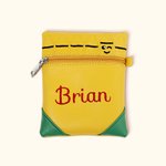 Personalisierte Leder Stickerei Name Buntstift Tasche mit Reißverschluss Geburtstag zurück zu Schule Geschenk für Kind