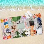 Serviette de Plage en Microfibre Personnalisée avec Nom et Photos Séchage Rapide Cadeau Vacances d'Été pour Femme