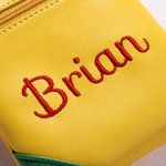 Personalisierte Leder Stickerei Name Buntstift Tasche mit Reißverschluss Geburtstag zurück zu Schule Geschenk für Kind