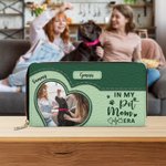 Personalized Heart Pet Photo In My Pet Mom Era Leather Women Wallet with Name Birthday Memorial Gift for Cat Dog Pet Lover