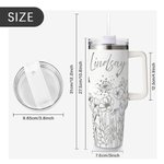 Personalised Multi-colour Butterfly Flower 40oz Tumbler with Name and Straw Mother’s Day Gift for Her
