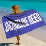 Personalised Premium Super Absorbent Quick Dry Soft Beach Towel with Name Multi-Colour Beach Accessories Birthday Gift for Family Friend