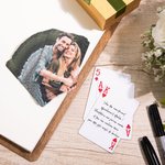 Livre d'Or de Mariage Personnalisé avec Photo Nom Date Style Carte de Poker avec Deux Stylos Marqueurs Cadeau de Souvenir de Mariage pour Couple