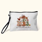 Personalisierte Retro Wildblumen MRS. Make-up Tasche Bridal Shower zurück zu Schule Geburtstag Geschenk für Frauen