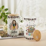 Personalized Teach Them Love Them Watch Them Grow 20oz Drinking Glasses with Bamboo Lid and Straw Birthday Back to School Gift for Teacher