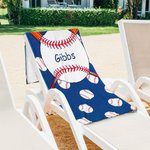 Personalized Oversized Embroidery Monogrammed Baseball Beach Towel Quick Dry Summer Travel Essential Birthday Gift for Sports Lover