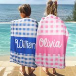 Serviette de Plage en Microfibre Personnalisée avec Nom à Séchage Rapide Essentiel de Voyage pour Enfants