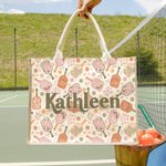 Henkilökohtainen Retro kukka Pickleball melat Juutti Kangaskassi nimi Pickleball joukkue ottelu päivä syntymäpäivälahja naisille