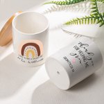 Gepersonaliseerde Lucky To Have A Teacher Like You Regenboog Keramische Plant Pot met Bamboe Basis en Naam Waardering Verjaardagscadeau voor Leraar