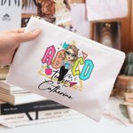 Personalisierte bunte Der Lehrer Tour Schreibwaren Make-up Tasche mit Namen Dankbarkeit zurück zu Schule Geschenk für Lehrer