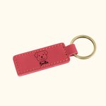 Personalized Line Drawing Pet Portrait Leather Keychain with Name Multicolour Available Birthday Gift for Pet Lovers Owners