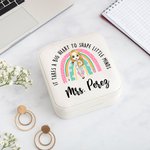 Personalized It Takes A Big Heart To Shape Little Minds Rainbow Jewellery Case Birthday Back to School Gift for Teacher