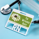 Personalised The Withered Daisy Acrylic ID Badge Buddy with Text Funny Nurse Week Gift for Nurse Doctor Medical Staff