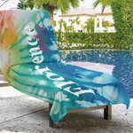 Henkilökohtainen ylimitoitettu ylisuuri Nopea kuivaus Tie Dye rantapyyhe nimellä Syntymäpäivä Kesäloma Party lahja hänelle