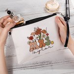 Personalisierte Retro Wildblumen MRS. Make-up Tasche Bridal Shower zurück zu Schule Geburtstag Geschenk für Frauen