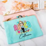 Personalisierte bunte Der Lehrer Tour Schreibwaren Make-up Tasche mit Namen Dankbarkeit zurück zu Schule Geschenk für Lehrer