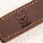 Personalized Line Drawing Pet Portrait Leather Keychain with Name Multicolour Available Birthday Gift for Pet Lovers Owners