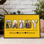 Personalised Multicolour Photo Frame with Text and 1-8 Names Home Decoration Birthday Father's Day Gift for Father Grandpa