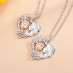 Henkilökohtainen Two-Tone isoäiti tyttärentytär Rose Heart kaulakoru Birthstone Syntymäpäivä Äitienpäivä lahja hänelle