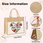 Personalised Baking Tools Love Heart Large Capacity Jute Tote Bag with Name Birthday Gift for Cooking Lovers