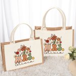 Gepersonaliseerde Retro Wilde Bloemen MRS. Jute draagtas met naam Bruidsschower Lerarendag cadeau voor vrouwen