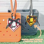 Personalised Ball Sports Charm Tag and Insulated Tumbler Holder 2 Piece Set Accessories for Bogg Bag