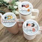 Personlig tecknad flicka kvinnor födelseblomma tumbler namntagg lock topplock för 20oz till 40oz Stanley tumbler tillbehör födelsedagspresent till henne