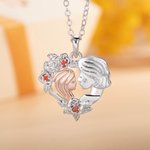 Henkilökohtainen Two-Tone isoäiti tyttärentytär Rose Heart kaulakoru Birthstone Syntymäpäivä Äitienpäivä lahja hänelle