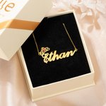 Collana con ciondolo personalizzato in argento sterling con corona e cuore, regalo di compleanno per la festa della mamma.