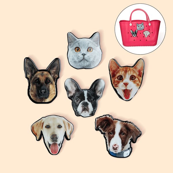 Personalizado Pet Portrait Photo Acrylic Charm Accessor for Bogg Memorial Birthday Gift for Pet Lover