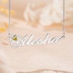 Collana con ciondolo personalizzato in argento sterling con corona e cuore, regalo di compleanno per la festa della mamma.