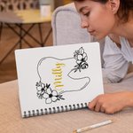 Personalised Floral Tooth Dental Tools A5 Spiral Notebook with Title and Name Thank You Graduation Gift for Dentists