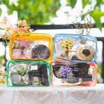 Personifierad Födelse Blomma Bukett Klar Sminkväska med dragkedja och namn Vattentät Resetillbehör Födelsedag Brudtärna Party Present till henne