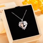 Henkilökohtainen Two-Tone isoäiti tyttärentytär Rose Heart kaulakoru Birthstone Syntymäpäivä Äitienpäivä lahja hänelle