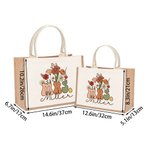 Gepersonaliseerde Retro Wilde Bloemen MRS. Jute draagtas met naam Bruidsschower Lerarendag cadeau voor vrouwen