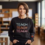 Sweatshirt personnalisé enseignant Compassion Gentillesse Confiance Sweatshirt groupe enseignant Cadeau de rentrée Cadeau d'appréciation de l'enseignant