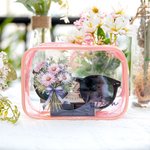 Personifierad Födelse Blomma Bukett Klar Sminkväska med dragkedja och namn Vattentät Resetillbehör Födelsedag Brudtärna Party Present till henne