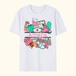 Gepersonaliseerd Medisch Elementen 100% Katoenen T-shirt met Naam Waardering Afstudeergeschenk voor Verpleegkundige Medisch Personeel Student
