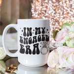 Personalised In My Engaged Era Future Mrs 11oz 15oz Ceramic Mug with Name Engagement Bachelorette Party Bridal Shower Gift for Bride