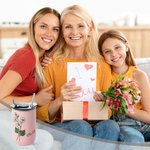 Personalizzato acquerello nascita nome fiore 12 oz isolato caffè Tumbler con cannuccia e coperchio Housewarming compleanno regalo di favore per le don