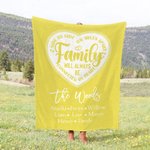 Personalized Family Will Always Be Connected By Heart Family Blanket with 1-24 Names Soft and Warm Birthday Housewarming Gift for Family