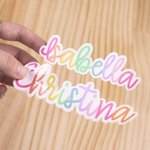 Personalized Waterproof Self-adhesive Colourful Handlettered Name Sticker for Laptop Water Bottle Back to School Appreciation Gift for Kid Teacher