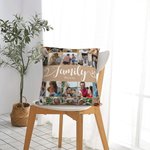 Personalized Family 20 Photos Collage Throw Pillow Cover with Name Home Decor Birthday Anniversary Gift for Family